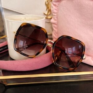 Tortoiseshell Oversized Women’s Sunglasses - Brown Lenses